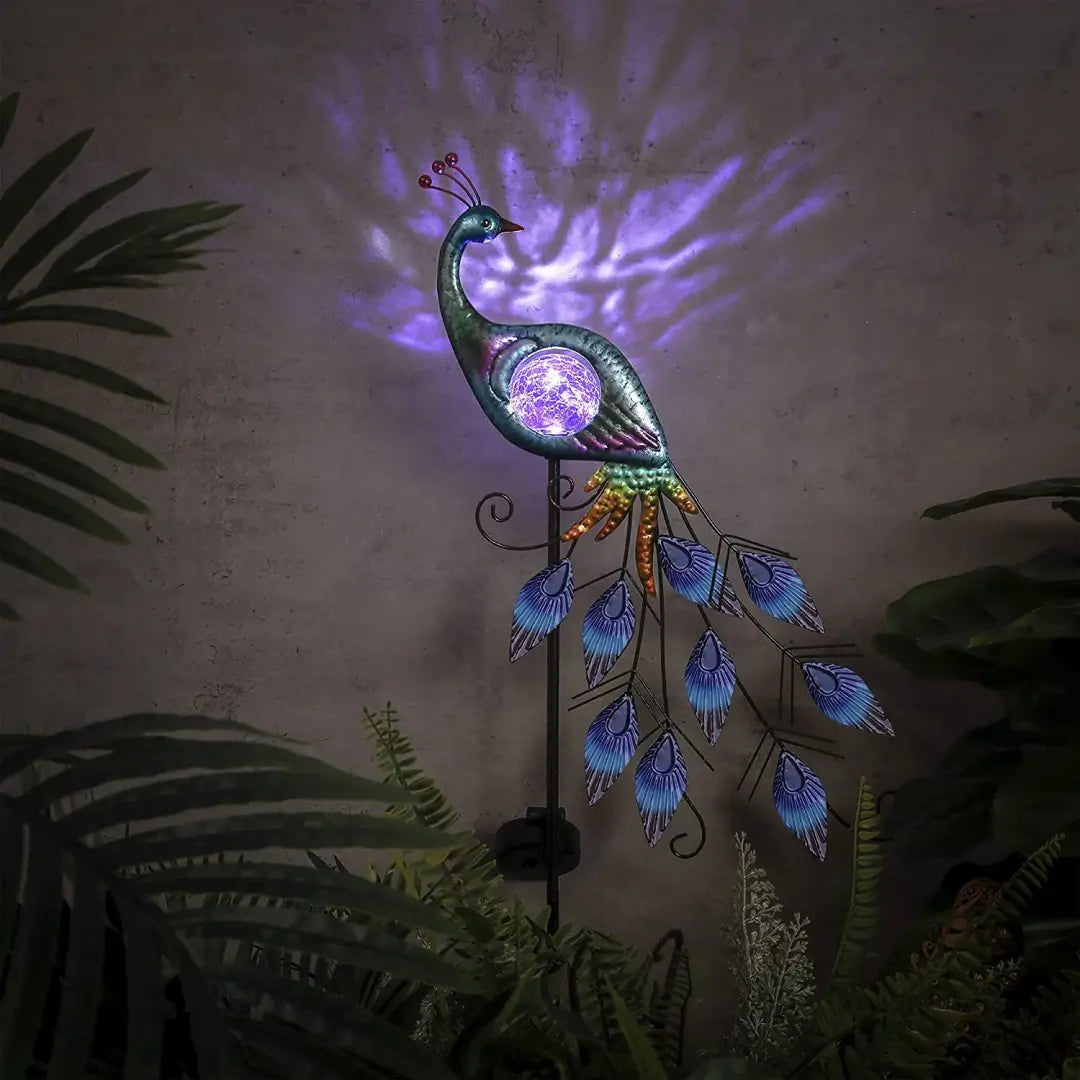 Solar Peacock Garden Lantern