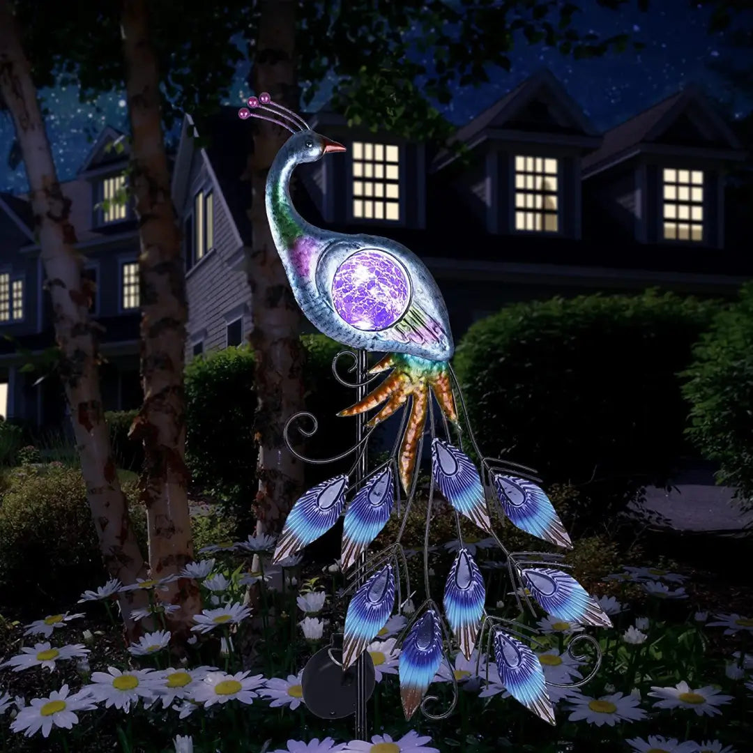 Solar Peacock Garden Lantern