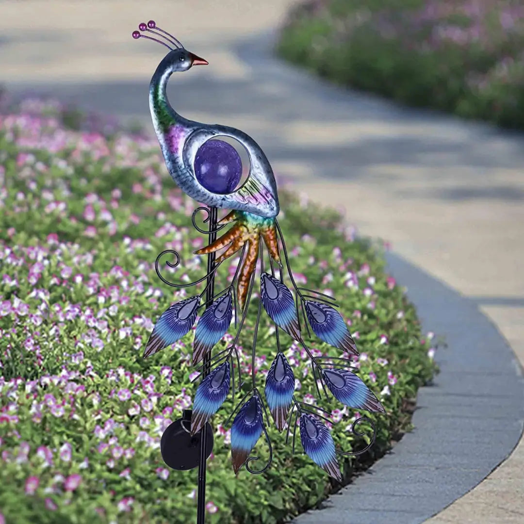 Solar Peacock Garden Lantern